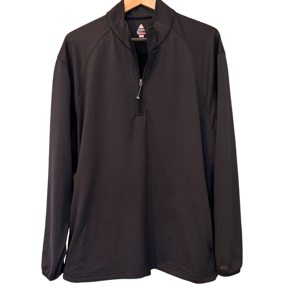 Bolle Men's Golf Pullover Size XL Thermal Black Quarter Zip Sweater Fall Layer